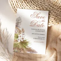 Watercolor Boho Beige Floral Save The Date