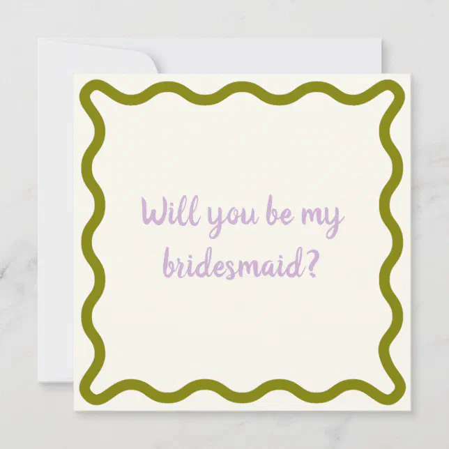 Handwritten "Will you be my bridesmaid?" Proposal Invitation