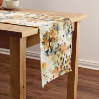 Exotic Reddish Brown Spotted Animal Print  Short Table Runner