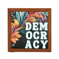 Hippie Groovy Political Statement Democracy Desk Organizer