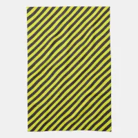 Thin Black and Yellow Diagonal Stripes Kitchen Towel