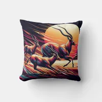 Serenity in Motion Antelope-Inspired Throw Pillow