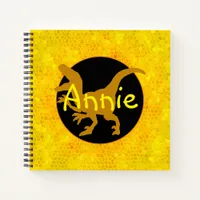 Personalized Yellow Dinosaur Hide Notebook