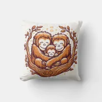 Jungle Harmony: Orangutan-Inspired  Throw Pillow