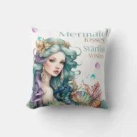 Mermaid Kisses Throw Pillow