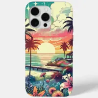 Pink and Turquoise Paradise | Beach Art iPhone 15 Pro Max Case