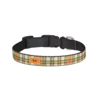 Green Orange Gingham Pet Collar