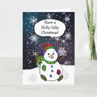 Have a Holly Jolly Christmas Snowman Holiday Card