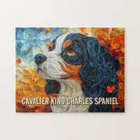 King Charles Paper Quilling Art Dog Portrait Jigsaw Puzzle