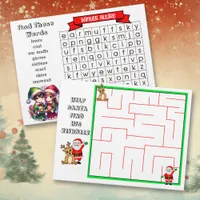 Christmas Attire Word Search and Maze for Kids