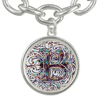 Monarchia Abstract Color Letter "B" Charm Bracelet