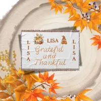 Grateful and Thankful Name Monogram | Throw Blanket