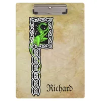 Green Dragon With Celtic Border Personalized Clipboard