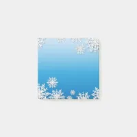 White Winter Papercut Origami Snowflakes Ornaments Post-it Notes