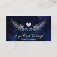 *~* Angel Wings Starry Night Sky Crystal Heart Business Card