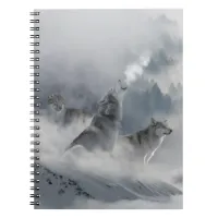 Three Beautiful Wolves in the Winter Snow  Notebook