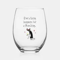 Everything Happens for a Riesling Stemless Wine Glass