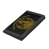 Gold Looking Buddha Seated in Serene Meditation Trifold Wallet