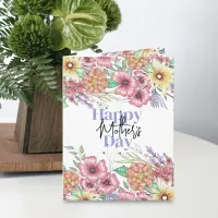 Elegant Vibrant Flowers Leaves Mother's Day Card