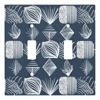 Bold Caribbean Tribal Mudcloth: Navy Blue& White,  Light Switch Cover