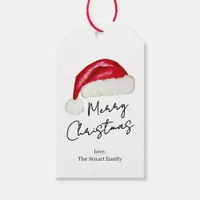 Festive Minimal Santa Hat Cute Whimsical Christmas Gift Tags