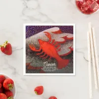 Cancer the Crab Zodiac Sign Birthday Party Napkins