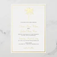 Gold Tropical Palm Tree Wedding Invitations