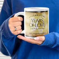 Elegant 50th Golden Wedding Anniversary Giant Coffee Mug