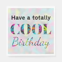 Modern Graffiti Neon Effect Totally Cool Birthday Napkins