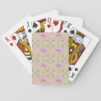 Pink and Green Nostalgic Floral Playing Cards