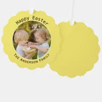 Happy Easter Yellow Personalised Photo Decoration Ornament Card