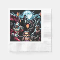 Zombie, Clown, Vamp and Haunted Doll Halloween Napkins