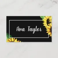 Sunflower Stylish Modern Girly Business Card