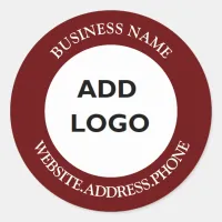 Personalized Business Logo   Classic Round Sticker