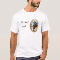 Cute mouse boy on his way to school, custom  T-Shirt