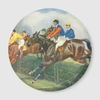 Vintage Steeple Chase Horses 2 Magnet