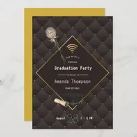 Black and Gold Virtual Graduation Party Invitation