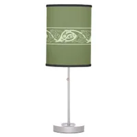 Celtic Knotwork Fish in Green Table Lamp