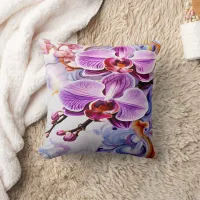 Colorful Orchids in Bloom Throw Pillow