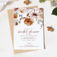 Boho Desert Terracotta Floral Bridal Shower Invitation