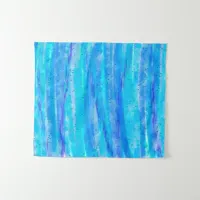 Aqua Blue, Purple and Teal Abstract Digital Art  Tapestry