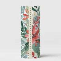 Elegant Botanical Traditional Advent Calendar Pillar Candle