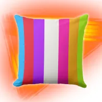 Neon Colorful Stripes | Outdoor Pillow