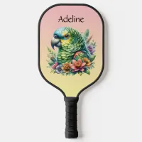 Beautiful Watercolor Amazon Parrot  Pickleball Paddle