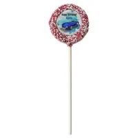 Classic Retro Blue Sports Car Birthday Adventure Chocolate Covered Oreo Pop