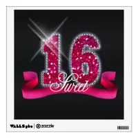 Sweet Sixteen Sparkle Pink ID117 Wall Decal