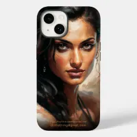 Bollywood Star Indian Woman Portrait Oil Painting Case-Mate iPhone Case