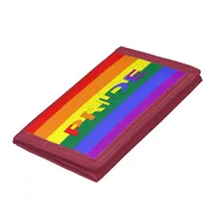 LGBT Rainbow Pride Flag Red TriFold Nylon Wallet