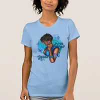 Innovative Black Aquarius Diva with Bold Flair T-Shirt