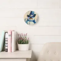 Watercolor Snowman Wall Clock